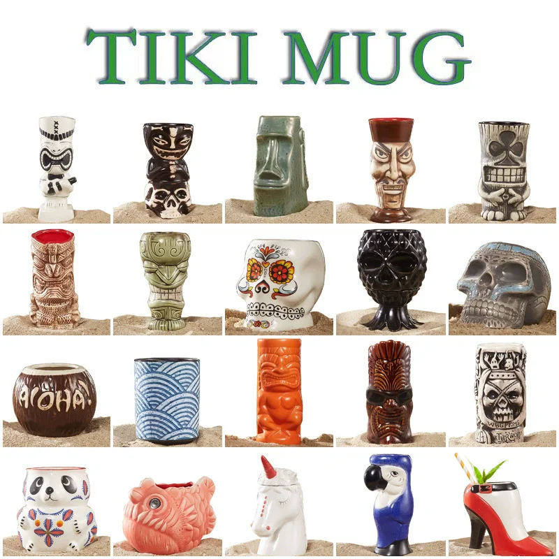 

Ceramic Hawaii Tiki Mugs Creative Animal Shape Cocktail Glasses Beer Glass Martini Glasses Beverage Mugs Funny Cup Coffee Cup