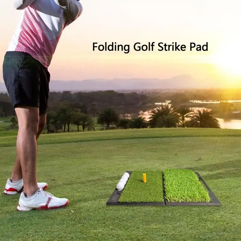 

Golf Mat Golf Hitting Chipping Mat 2-in-1 Long/Short Grass Mat 30X60cm Heavy-Duty Foldable Artificial Turf For Indoor/Outdoor