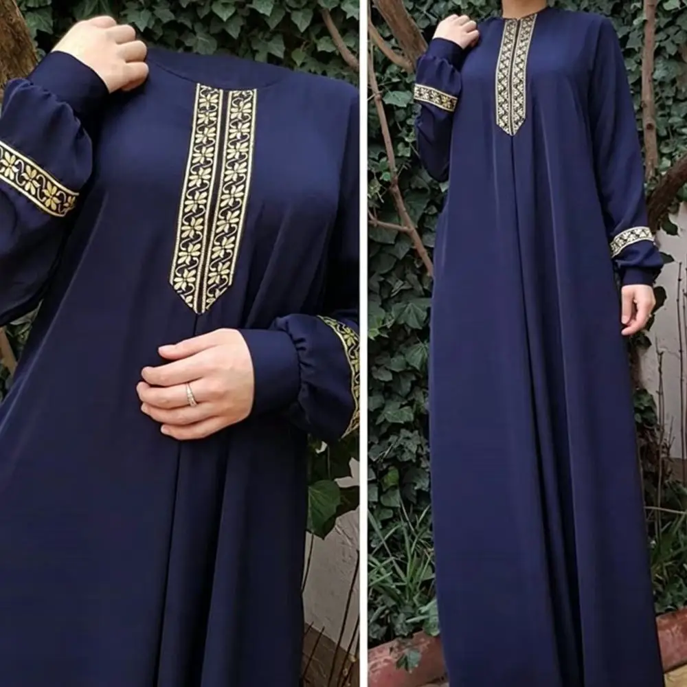Women Summer Floral Long Dress Loose Fit Regular Sleeve O Neck Elegant Vintage Style Daily Wear Versatile Straight Gown