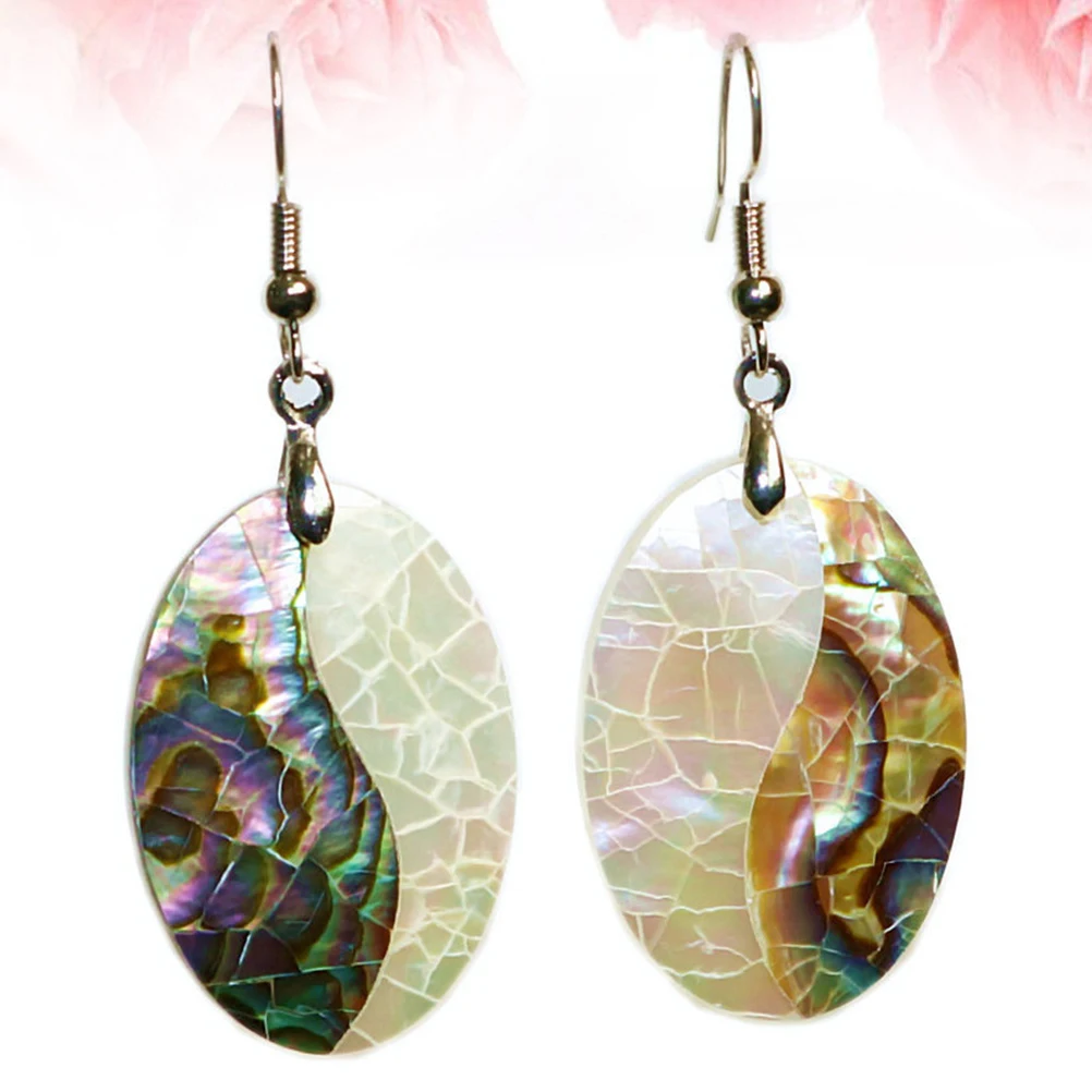 

1Pair Abalone Shell Earrings Natural Shell Dangler for Women Beautiful Shine Fashion Ear Jewelry Gift for Girlfriend Mom Holiday