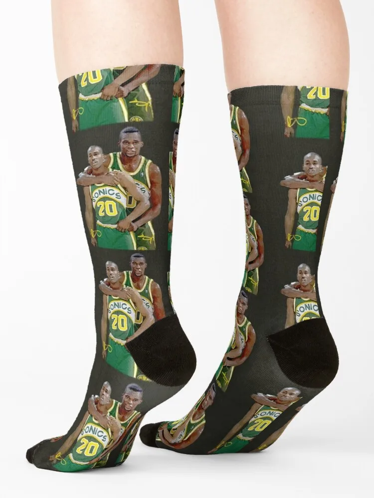 Shawn Kemp Gary Payton Seattle Sonics T-ShirtKemp x Payton Socks sports stockings heated winter warm winter Girl'S Socks Men's