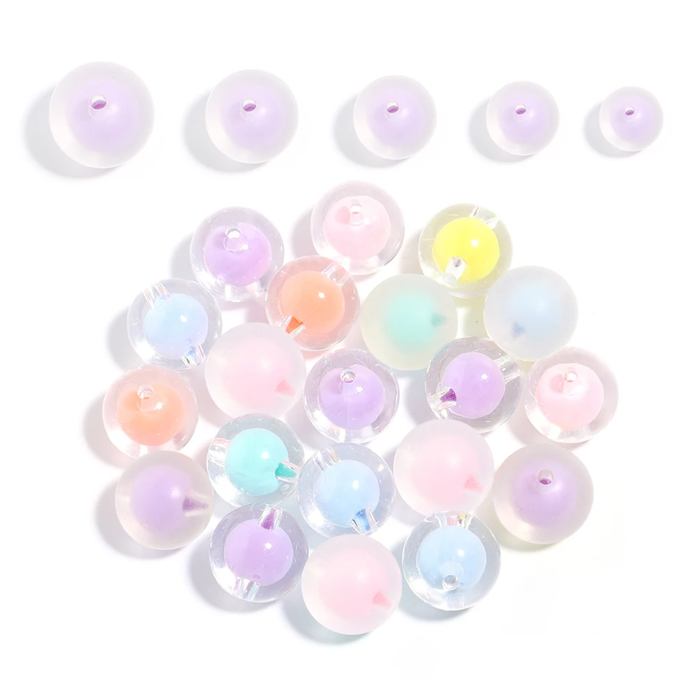 30–100 Stück 8–16 mm runde Acrylperlen, lose Distanzperlen für Schmuckherstellung, DIY-Halsketten, Ohrringe, Armbänder, handgefertigte Accessoires