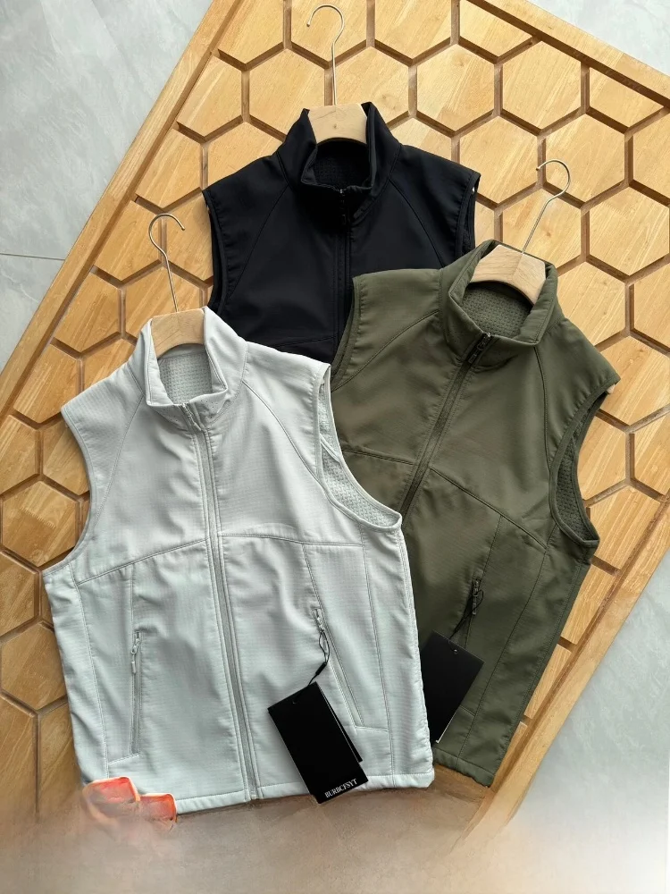 

Внутренний носимый жилет с воротником-стойкой на подкладке, ветрозащитный, водонепроницаемый, осенне-зимний, для занятий спортом на открытом воздухе, для поездок на работу, пара, многослойный жилет