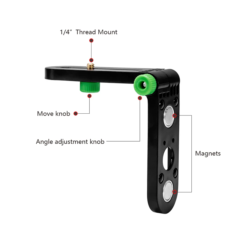 Pracmanu Laser Level Wall Bracket 180° Adjustable for 1/4\