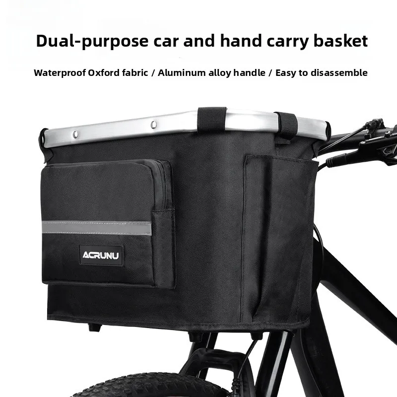 

Acrnuu Portable Bicycle Basket Vehicle Basket Waterproof Handheld Vegetable Basket Scooter Basket Bike Riding Equipment