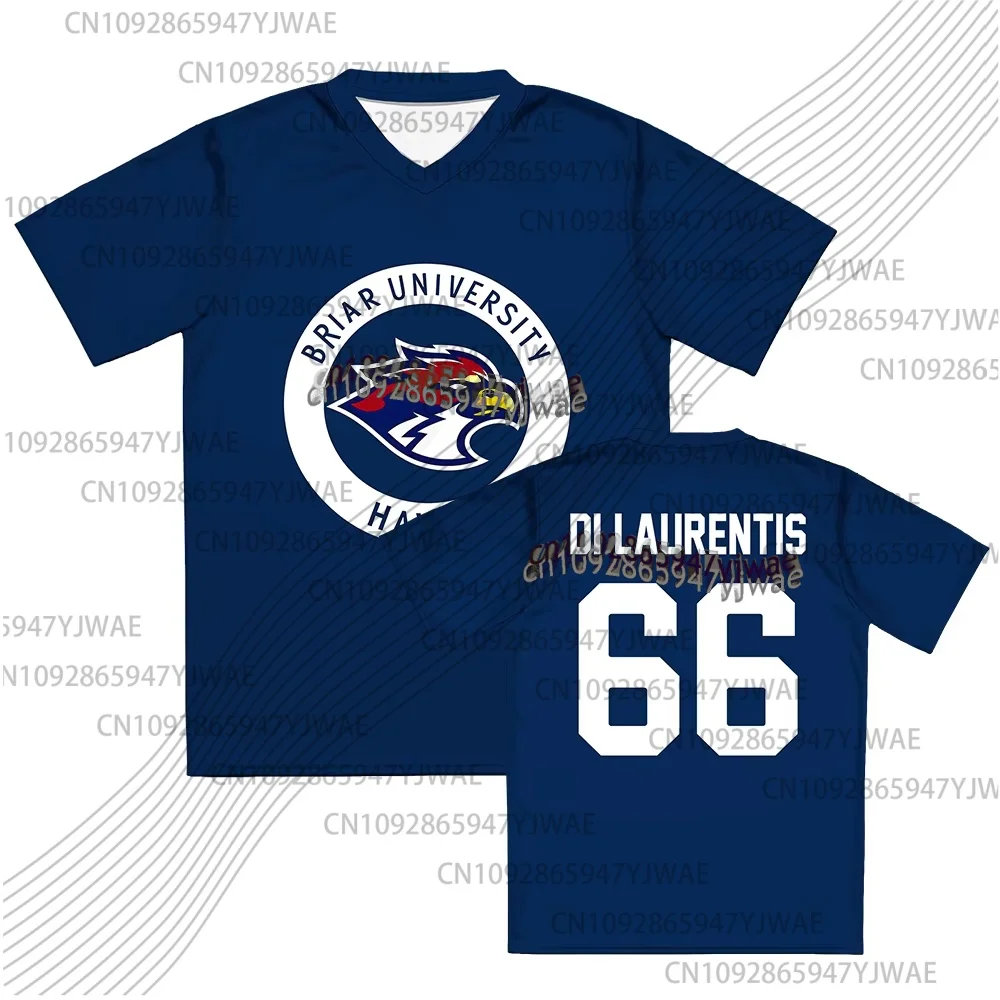 Off Campus Briar University Jersey Graham 44 22 DI LAURENTIS 66 Tucker46 T-Shirt V-Ausschnitt Kurzarm Damen Eltern-Kind-T-Shirt – Detail 6
