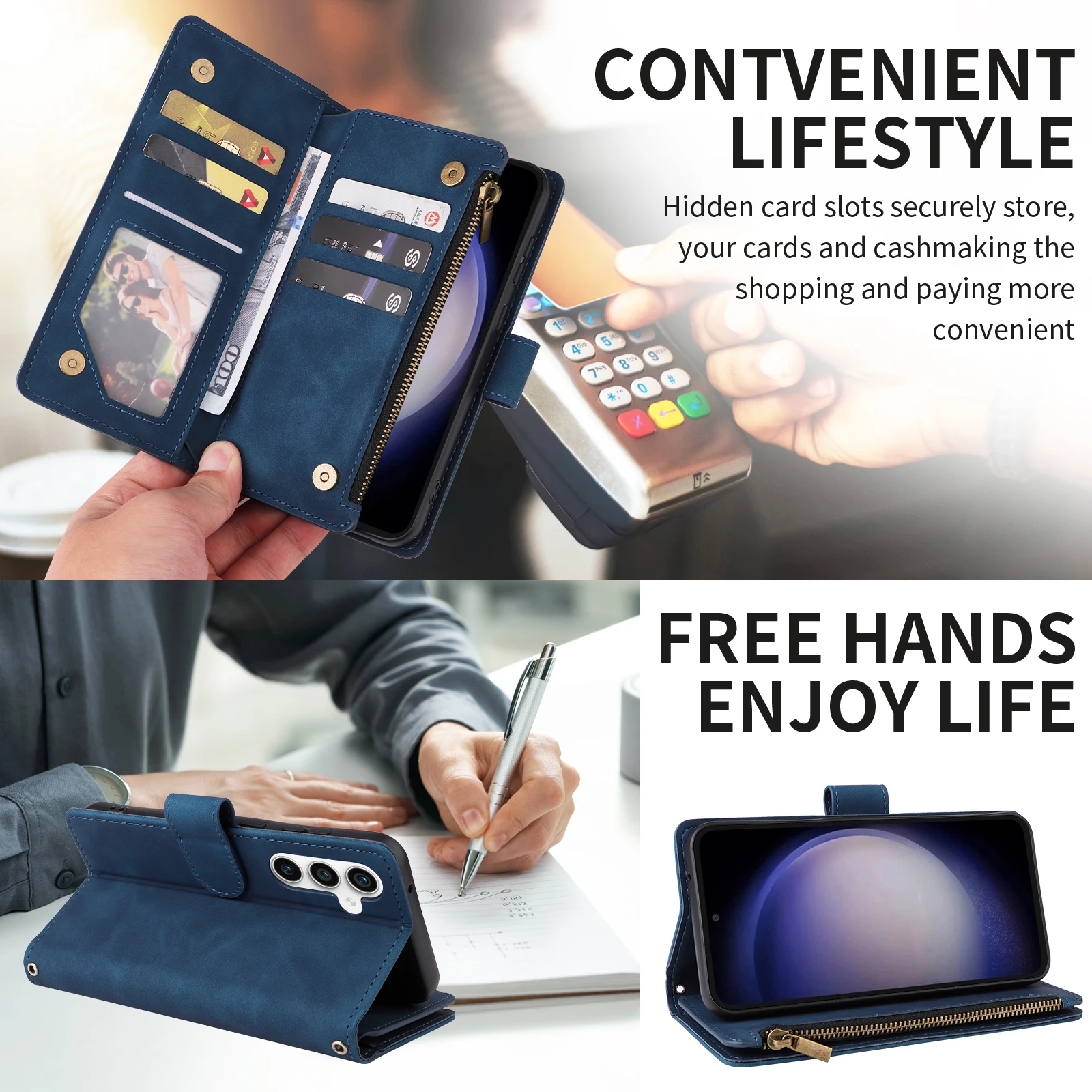 Crossbody سستة بطاقات حامل المحفظة حقيبة الحال بالنسبة لسامسونج غالاكسي S25 الترا S24 زائد S25Edge S23 S22 S21 S20FE S10 زائد غطاء