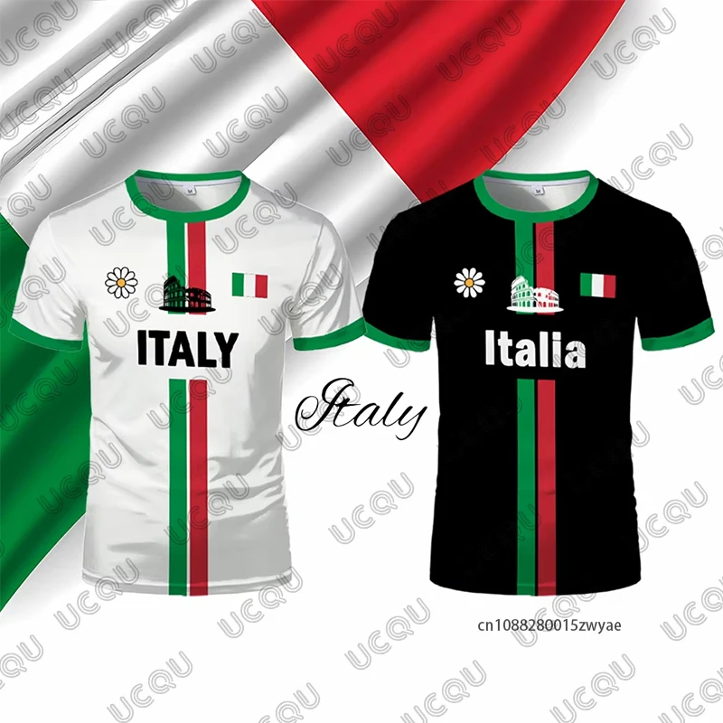 

Summer New Men's Italy Football Jersey Tshirt Short Sleeve O-neck Tees Soccer Uniform Casual Italian Flag Sports Kids/Adult Tops