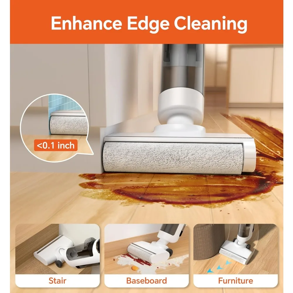Bezprzewodowy odkurzacz do pracy na sucho i mokro: uniwersalny, lekki mop do twardych podłóg i lepkich zabrudzeń