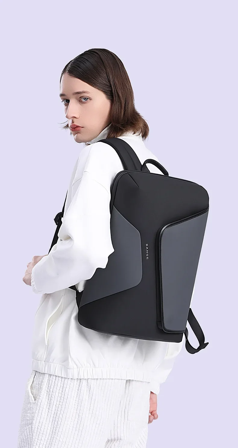BANGE Business Backpack with External USB Port Anti Splashing Water Travel Backpack