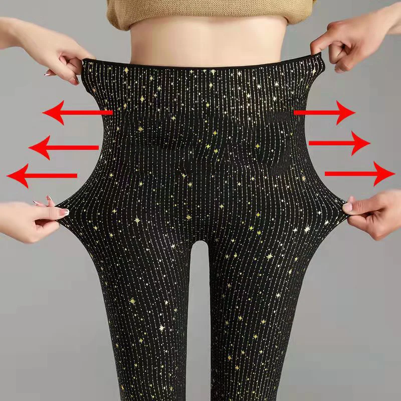 Mallas ajustadas de LICRA para mujer, pantalones de realce de glúteos, con estampado de bronce brillante Negro, Sexy, a la moda, novedad