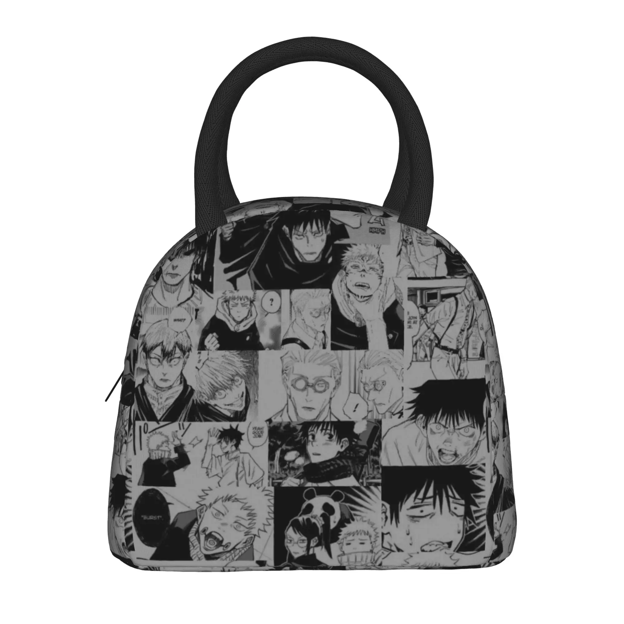 Jujutsu Kaisens Anime  Insulated Lunch Bags Thermal Bag Reusable Yuji Itadori Satoru Gojo High Capacity Tote Lunch Box Men Women