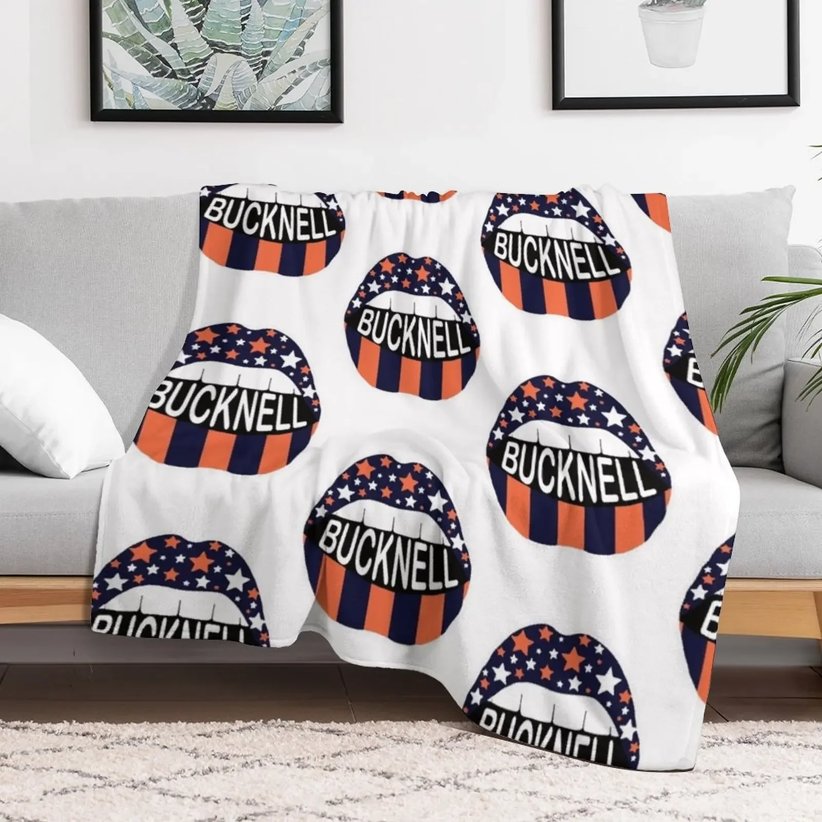 Bucknell Stars and Strips Throw Blanket Stuffeds manga Plaid Blankets