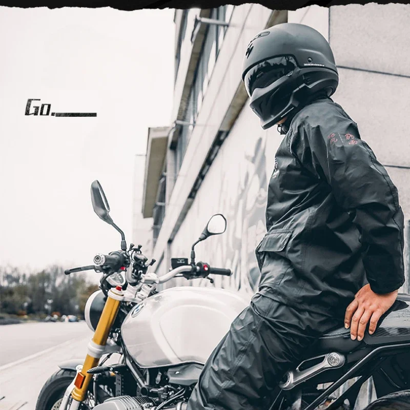 1pcs Detached Motorcycle Raincoat Waterproof Raincoat Motorcyclist Jacket Pants Rider Cycling Rain Suits