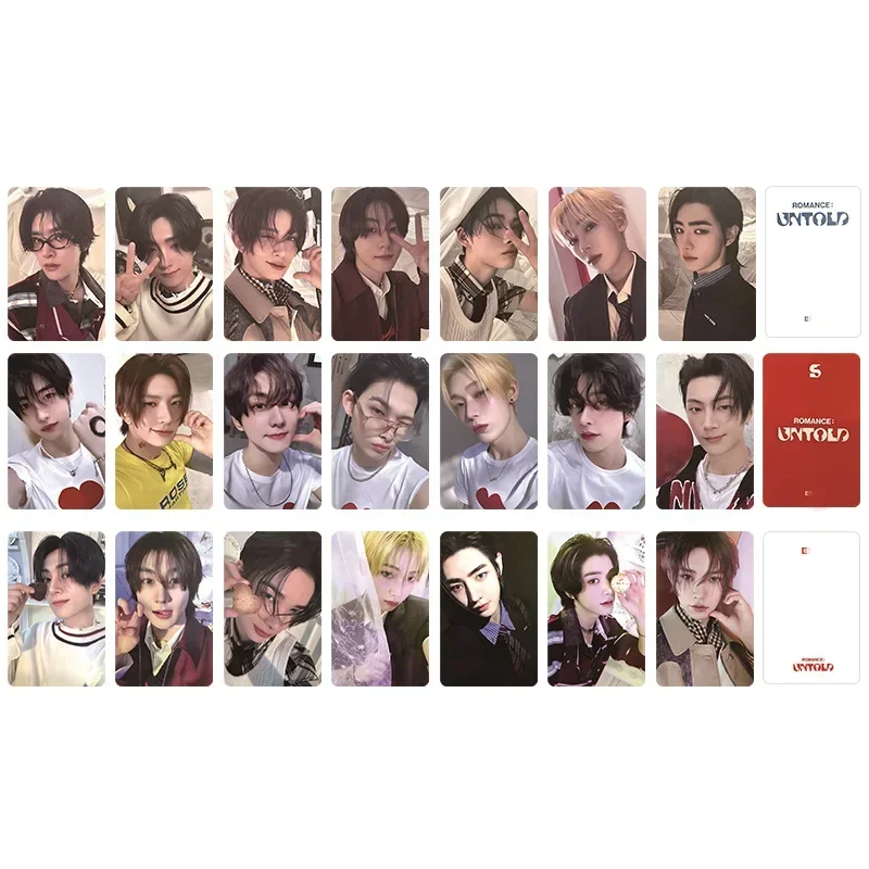 7 unids/set Boy Idol nuevo álbum ROMANCE UNTOLD Lomo tarjetas JUNGWON HEESEUNG JAY JAKE SUNGHOON SUNOO NI-KI HD tarjetas fotográficas regalos para seguidores