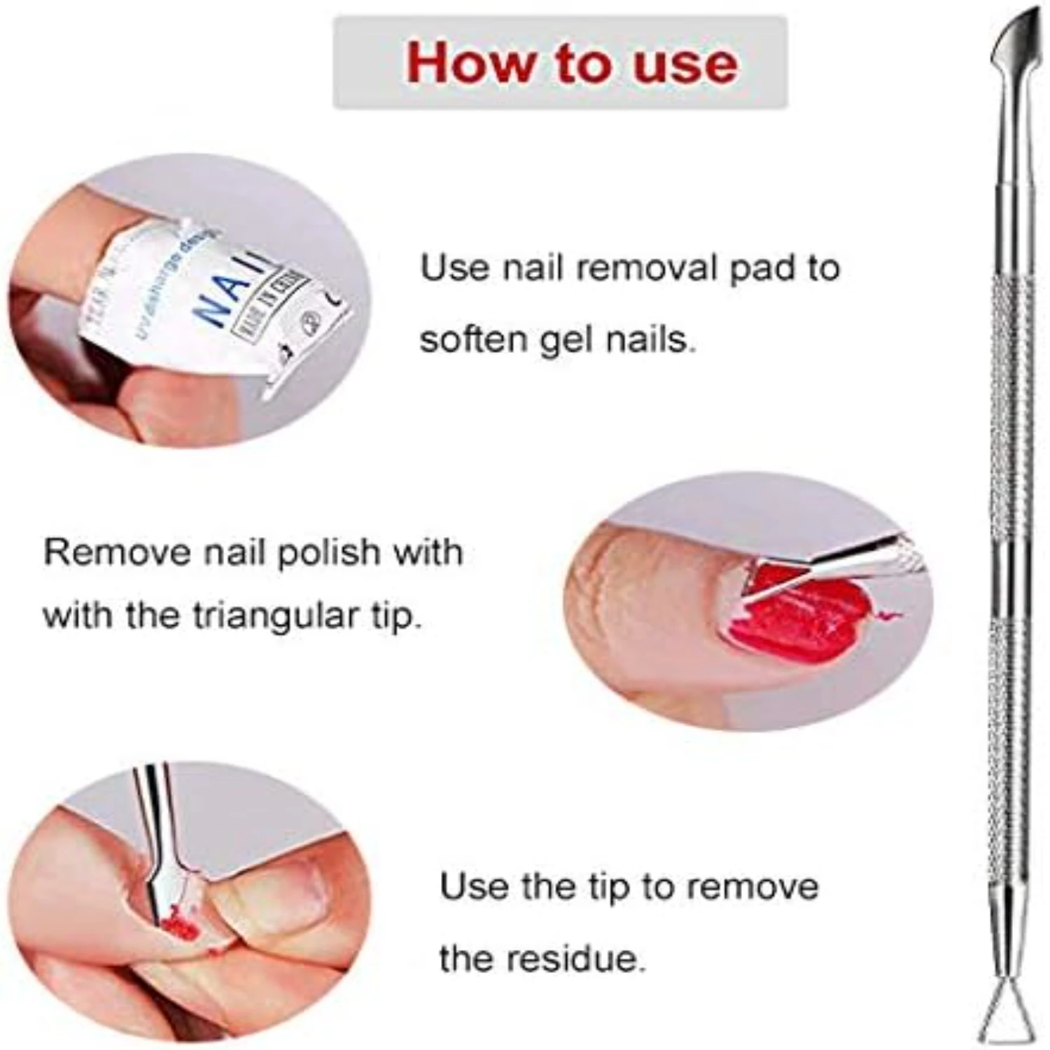 

Ultimate Nail Care Kit - High-Quality Professional Gel Polish Remover Set with Precision Stainless Steel Triangle Shaped Cuticle