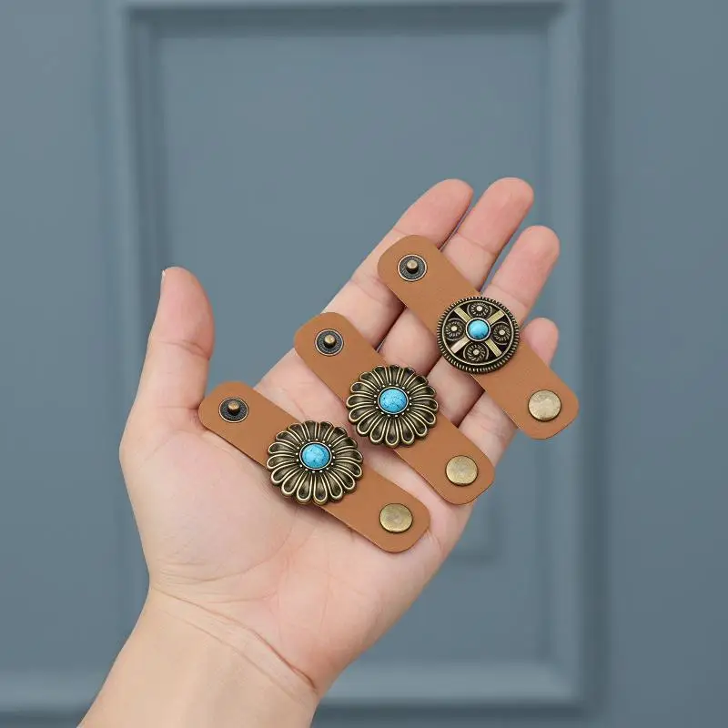 Ethnic Vintage Neckwear Buckle Clips Retro Exquisite Silk Scarf Ring Delicate Clothing Accessory for Women Daily Commute