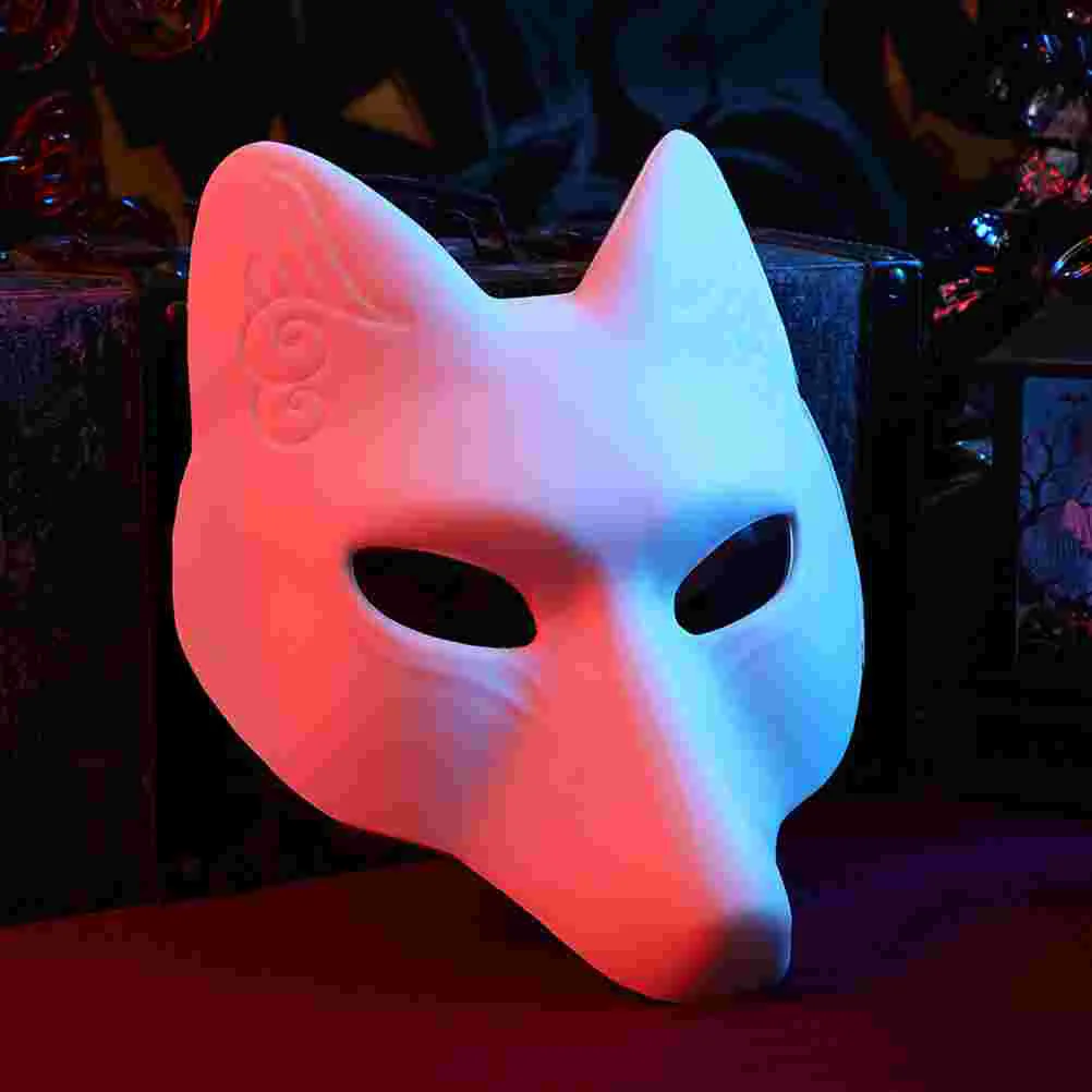 

2 Pcs Masquerade Fox Mask Masks Blank Manual Animal for Kids Party Eva White Halloween