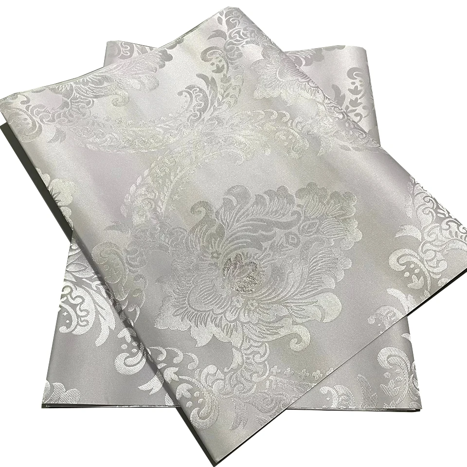 

Luxury 3D Swiss Damask Gele Fabric Set 2pcs: Grandmaster Shiny Thick African Headtie & Ipele Scarf for Wedding & Party TXH-22-7