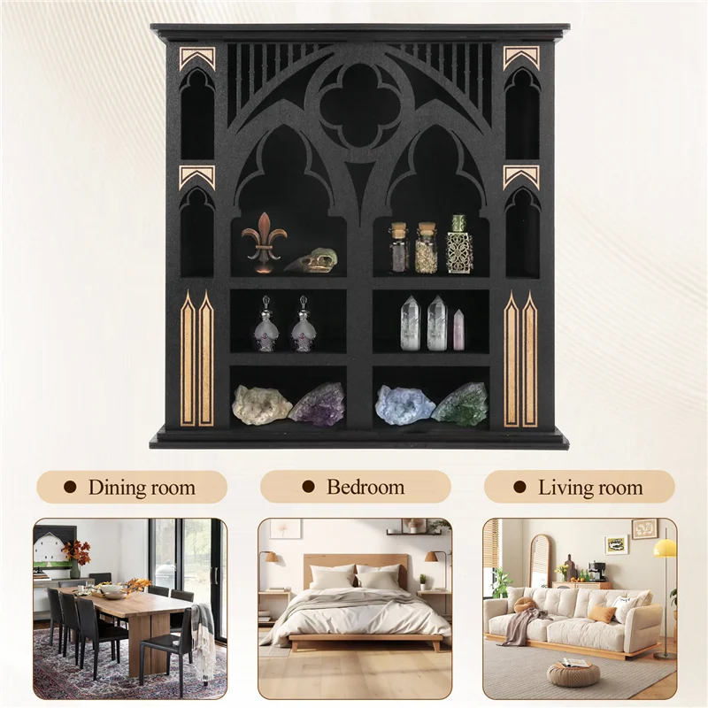 رف تخزين ABRB-Arch رف حائط خشبي رف تخزين عرض كريستالي رف معلق عائم