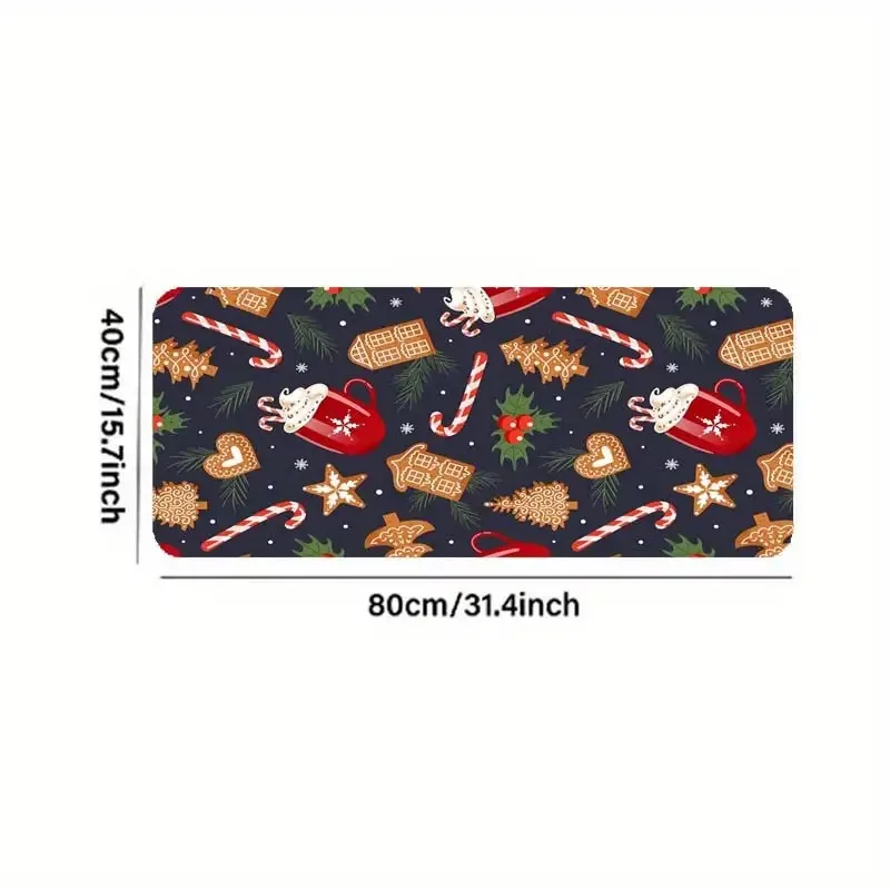 Gingerbread Christmas Desk Mat Extra Large Anti-Slip Gaming Mouse Pad for Office and PC Setup