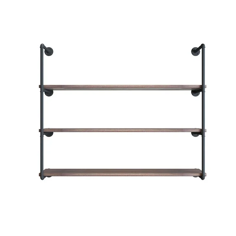 Wrought iron wall rack living room bedroom household wall rack one-word baffle rack storage custom storage wall-mounted