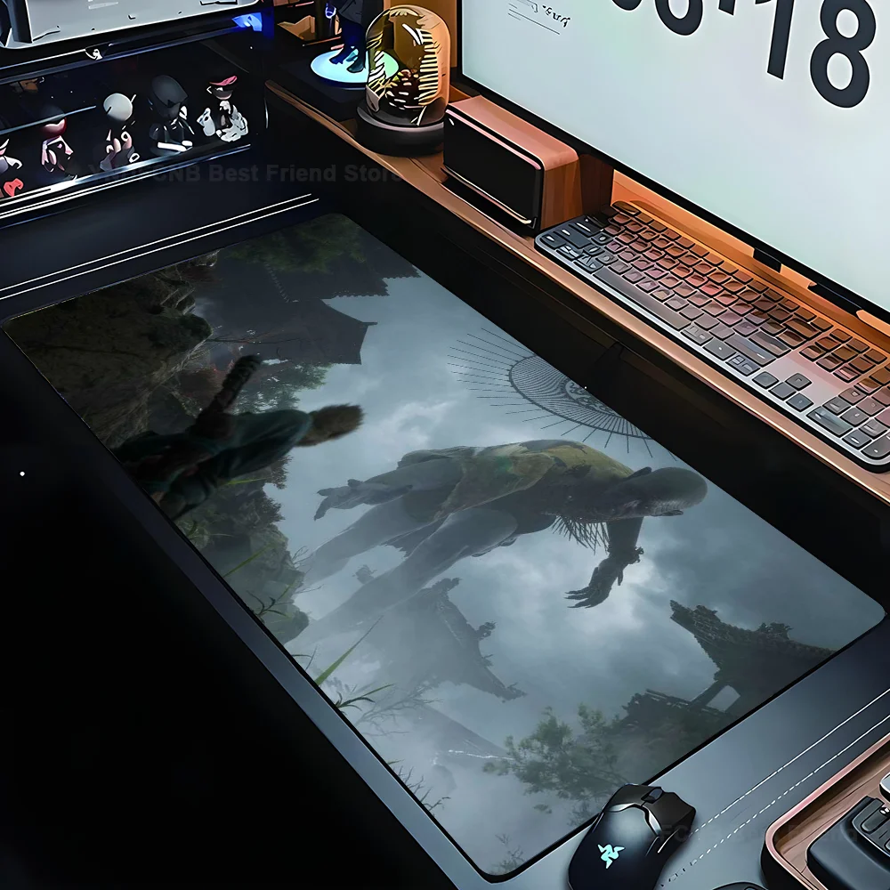 

B-Black Myth Wukong Mouse Mat Desk Mat With Pad Gaming Accessories Prime Gaming XXL Keyboard Pad