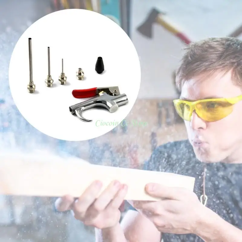 X90F 5x/Set Blowing Dust Guns Air-Compressor Blow Guns Inflation Needle Blower Cleaning Accessories for Home Car Wash