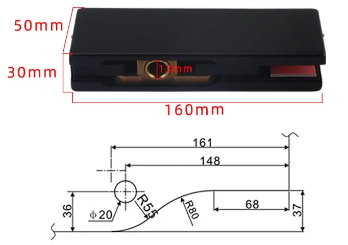 BC 80-110KG Glass DoorRotating Concealed  No Digging Floor Spring Hinge StainlessSteel  Pivot Automatic Door Closer  Floor