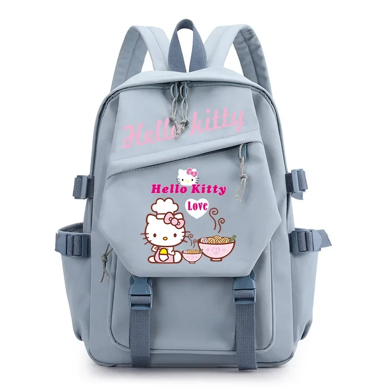 MINISO  Sanrio Hellokitty New Student Schoolbag Printed Cute Cartoon Lightweight and Large Capacity Computer Canvas Backpack