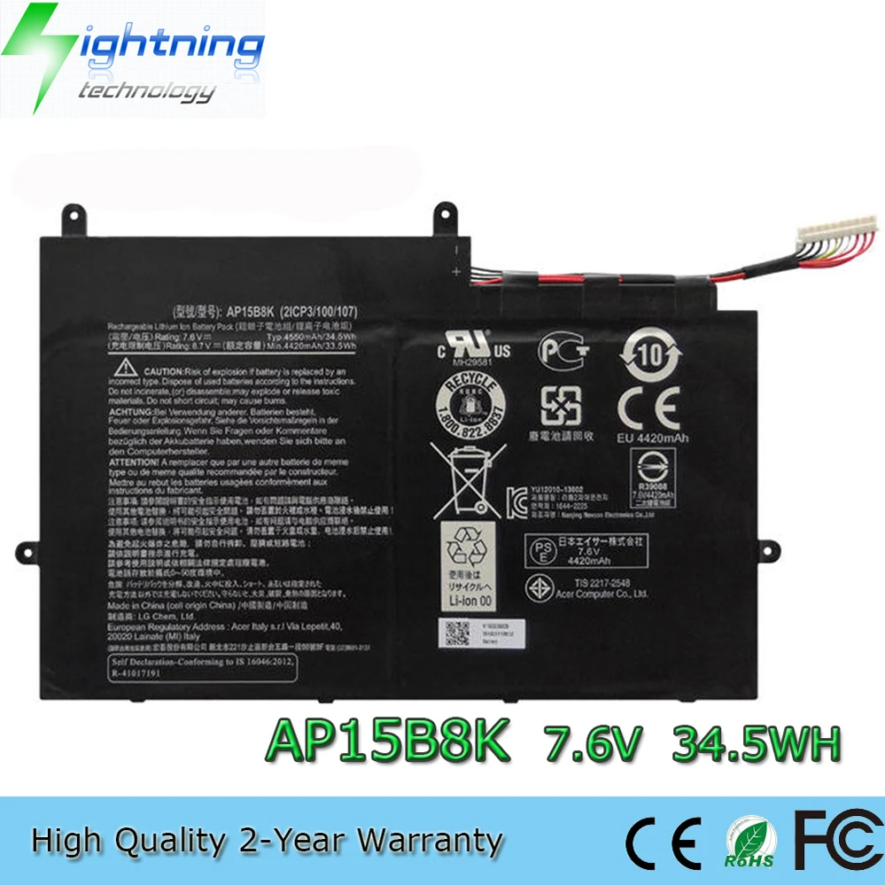 

AP15B8K 7.6V 34.5Wh Laptop Battery for Acer Aspire Switch 11 V SW5-173 SW5-173P SW7-272