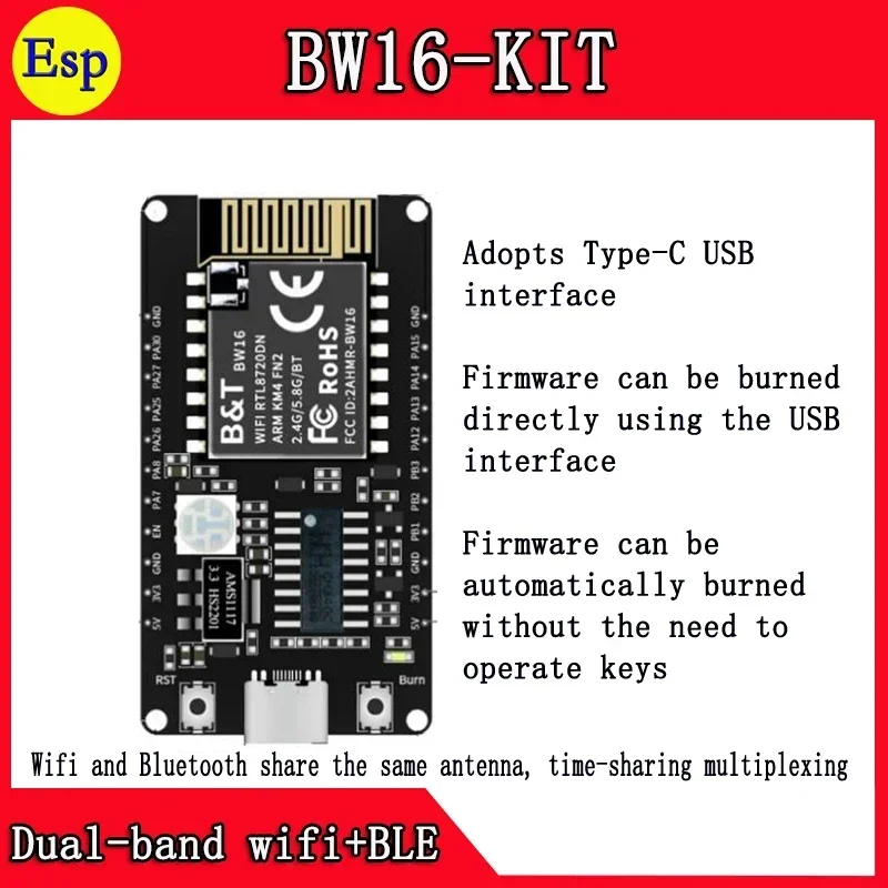 BW16-KIT BW16 RTL8720DN NodeMCU Dual-band wifi + BLE5.0 module elektronica smart life smart huishoudelijke apparaten