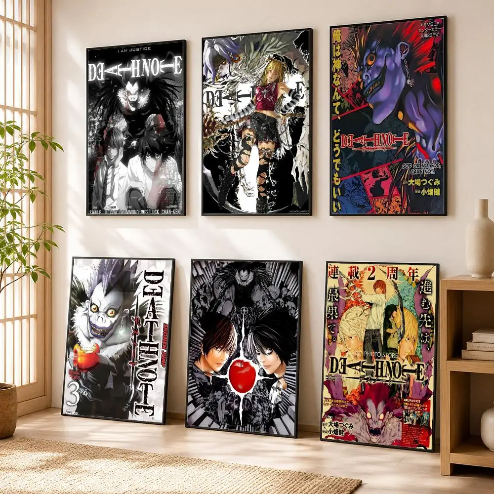 Classic D-Death Note Anime Poster Modern Home Living Bedroom Bar Hallway Waterproof Wall Art Aesthetic Decor