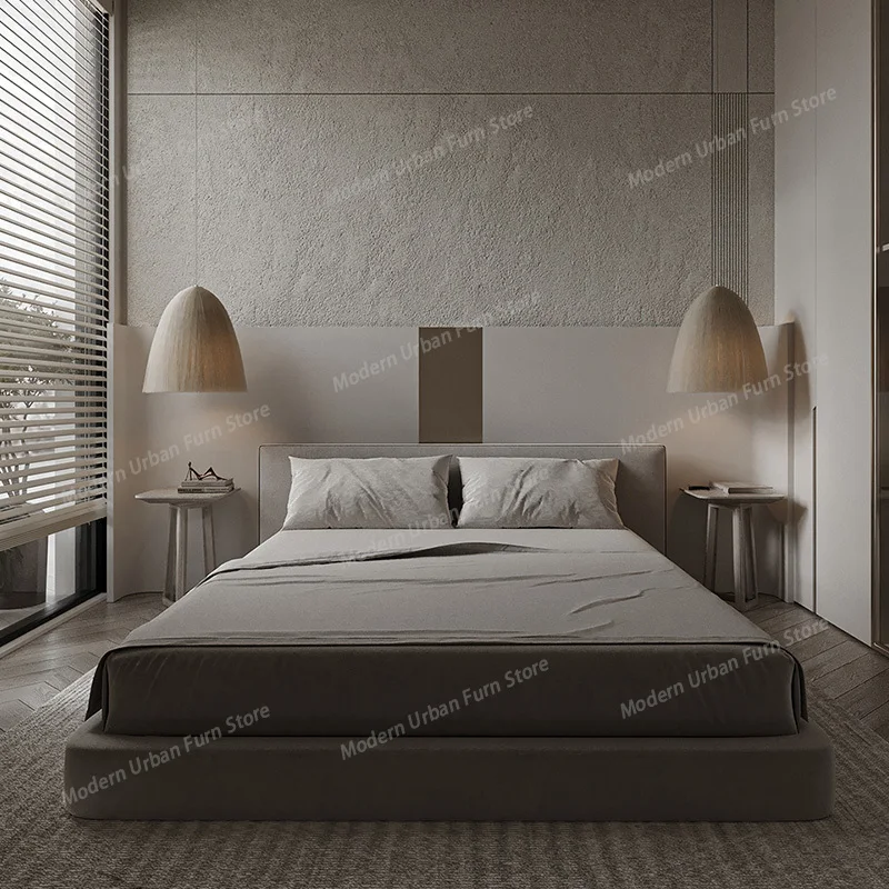 Minimalist Apartment Bed Headboard Design Design Fashionable Master Bedroom Bed Lazy Frame Postmodern Beliche Lounge Furniture