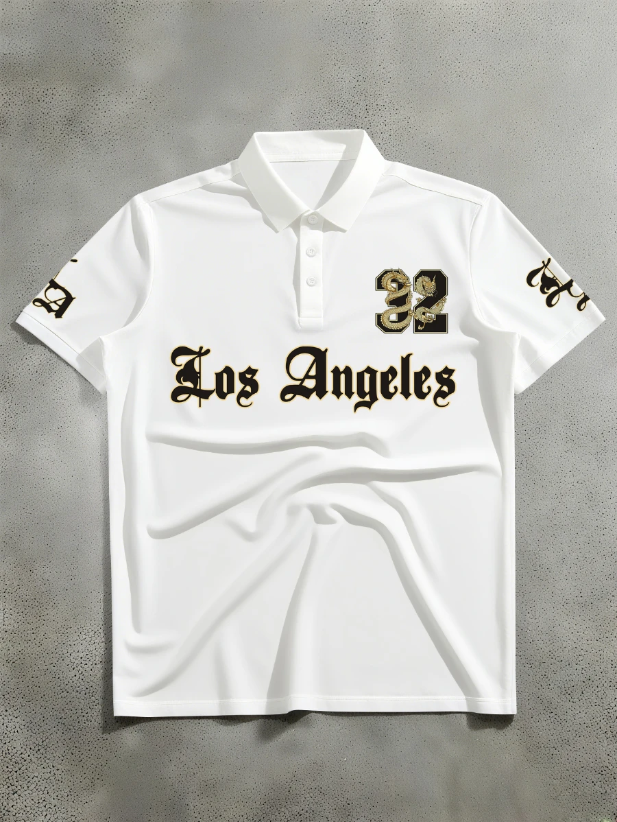 Street Fashion Los Angeles - Polo pour homme style rétro avec