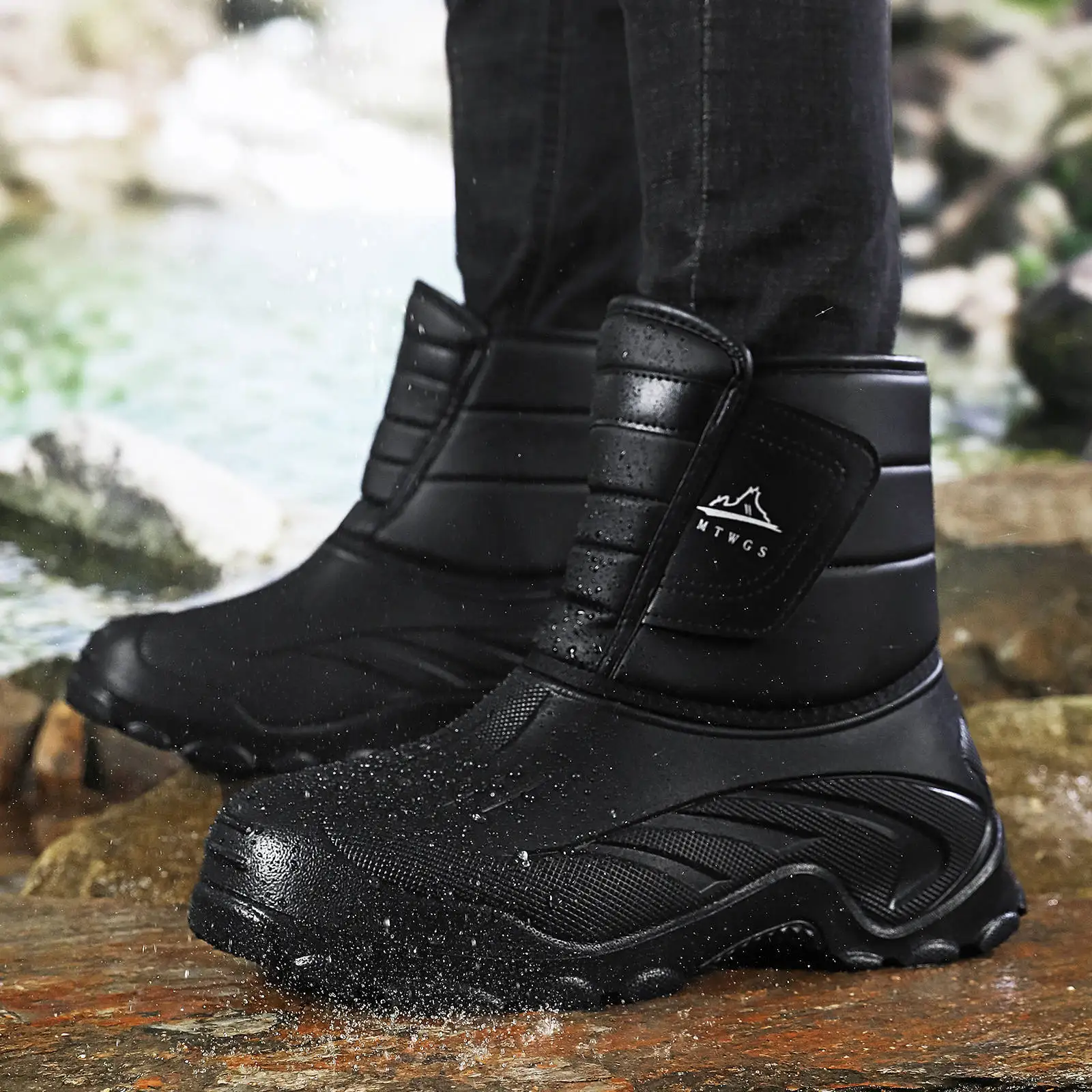 Winter Wasserdichte Schneestiefel 2026 Dicke Samt-Innenfutter Outdoor Casual Rutschfeste Baumwollstiefel – Detail 8