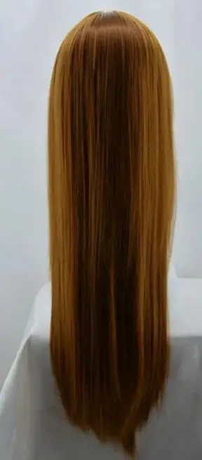 Wig Synthetic Long Straight Yellow Blonde Wigs Heat Resistant Fiber Female Peruca Cosplay Women Picture Color Hairpiece