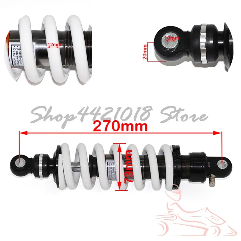 270/280/290mm Rear Shocks 1000LBS Adjustable Damping Absorber Suspension for Kayo Xmotos KLX110 CRF50/70 Dirt Pit Bikes