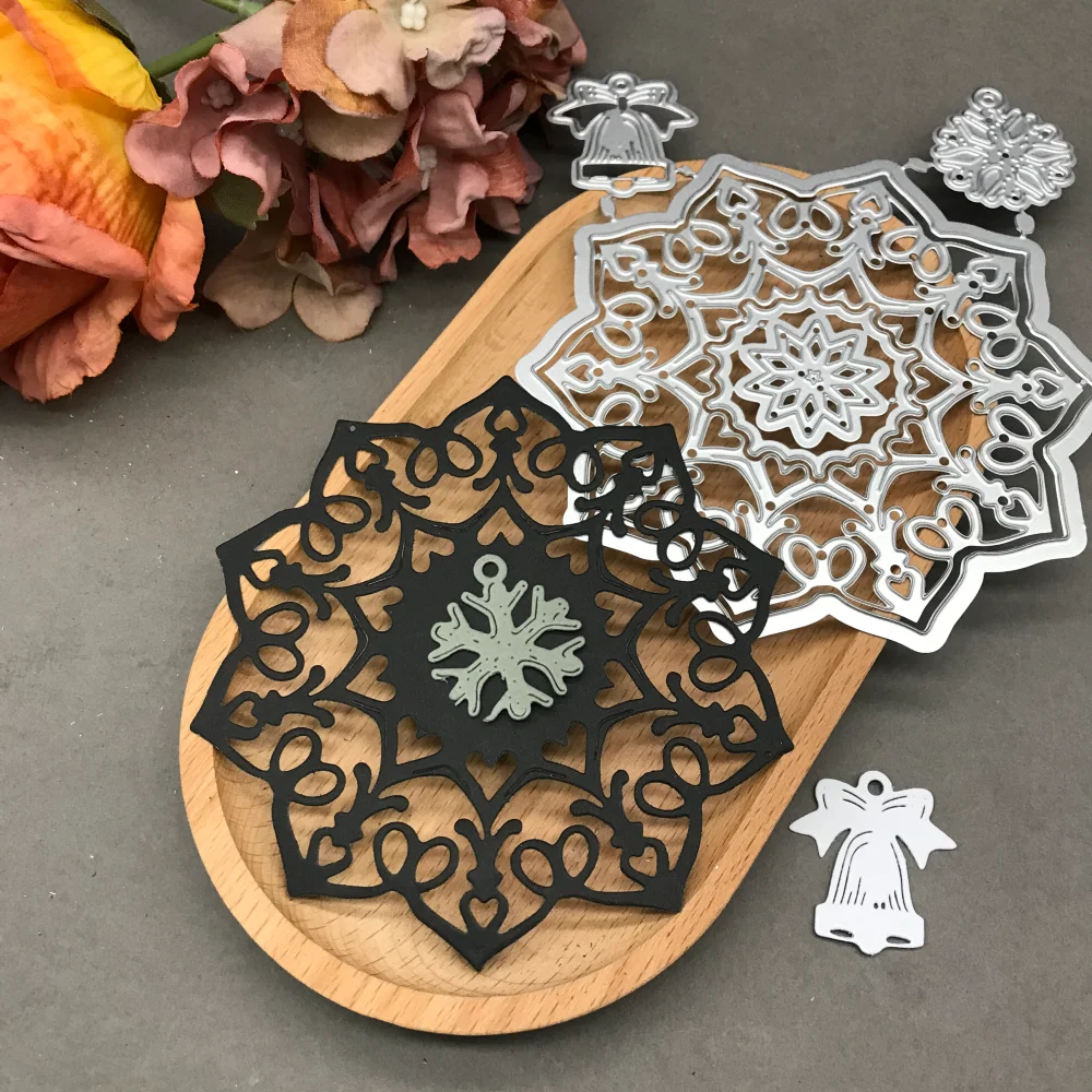1pcs metal cutting dies cut die mold Christmas Bell Flower Scrapbook paper craft blade punch stencils dies