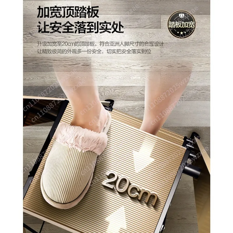 Household folding ladder aluminum alloy herringbone ladder thickened indoor multi-functional telescopic four five and six stairs view 5