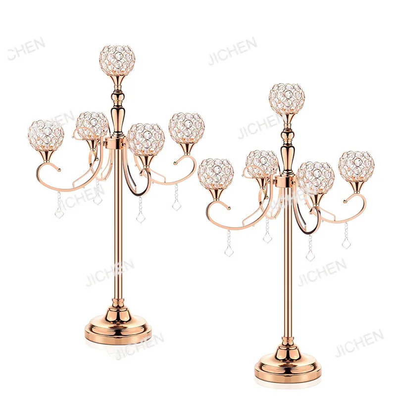 

Кованое железо гальваническое золото Добби хрустальный подсвечник домашняя вечеринка свадьба отель стол центр украшение орнамент