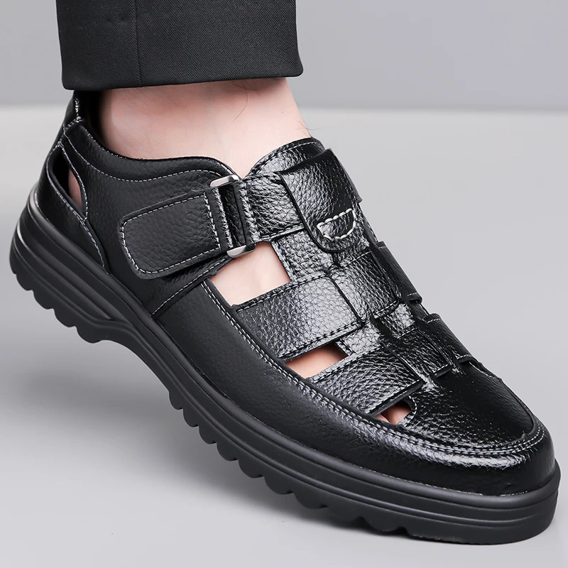 Men's Slip-on Hollow-out Loafers, Summer Comfortable Soft Sole Breathable Cutout Shoes, Non-slip for Outdoor and Driving-XH5602