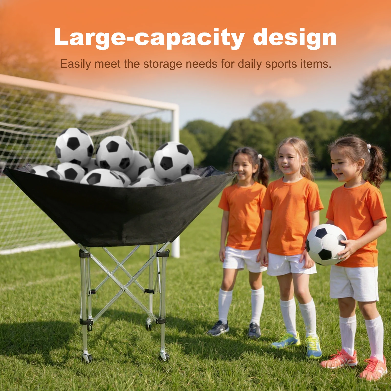 

Collapsible Hammock Ball Cart Volleyball Cart Volleyball Training Equipment Ball Holder for Easy Storage and Transport