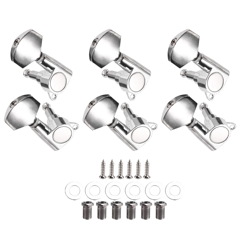 

6Pcs Sealed Guitar String Pegs Locking Tuners 3L3R Tuning Pegs String Tuner Acoustic Guitar Tuner Machine Head Knob