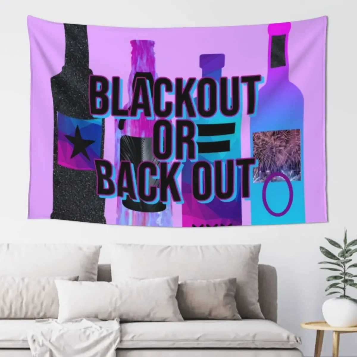 blackout or back out bottles Tapestry Wall Decorations Bed Room Decoration Decor For Room Wall Decoration Items Tapestry