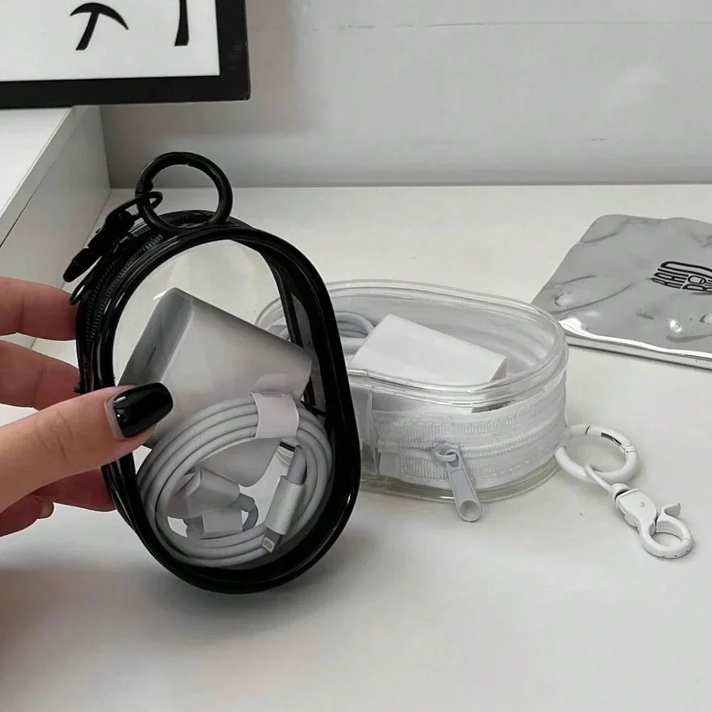 Bild 5: Neue tragbare transparente Mini-Aufbewahrungstasche mit Reißverschluss, Dekorationszubehör, Geschenk, Kopfhörertasche, Schlüsselanhänger-Tasche, Münzgeldbörse