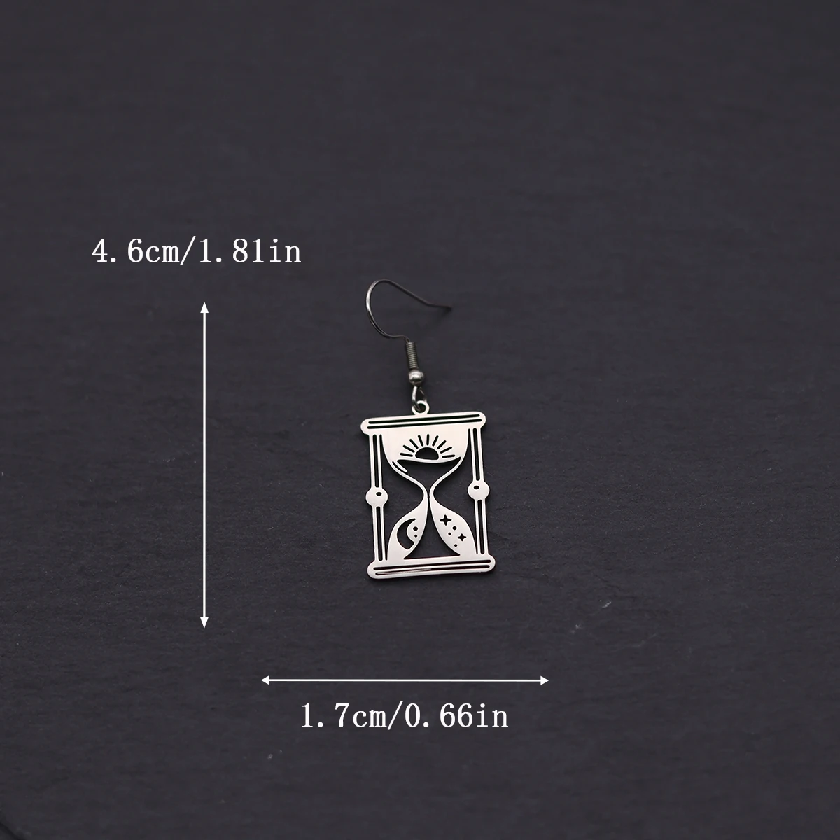 Kinitial Stainless Steel Hourglass Dangle Earrings Sun Moon Charms Life Blessing Good Luck Jewelry Handmade