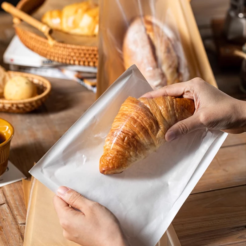 

Прозрачный хлебный мешок из крафт-бумаги с индивидуальной печатью для упаковки пакетов для хлеба, бубликов и пончиков