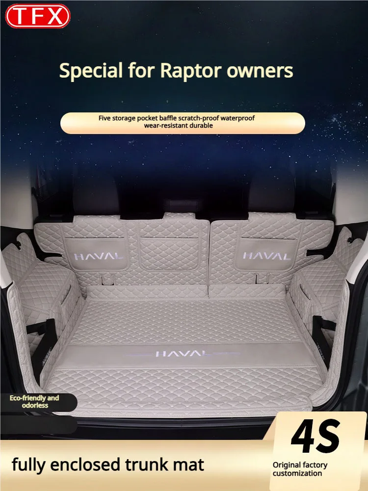 For Haval V7 Raptor Menglong 2025 2026 Car Styling Full Coverage Trunk Mats Pads Non Slip Cargo Liner Rear Boot Tray Accessories