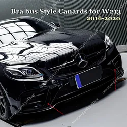 Bra Bus Style Front Bumper Canards for Mercedes Benz E Class W213 Coupe C238 Cabrio A238 E300 E43 E53 AMG Line Splitter Tuning